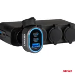 Amio - ΦΟΡΤΙΣΤΗΣ ΑΝΑΠΤΗΡΑ ΜΕ 3 ΘΥΡΕΣ 2xUSB-C 65W/20W+USB-A QUICK CHARGE 3.0 ΜΑΥΡΟ - 1 Τεμ. (04177/AM) - Image 3