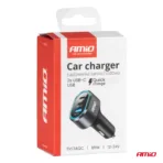 Amio - ΦΟΡΤΙΣΤΗΣ ΑΝΑΠΤΗΡΑ ΜΕ 3 ΘΥΡΕΣ 2xUSB-C 65W/20W+USB-A QUICK CHARGE 3.0 ΜΑΥΡΟ - 1 Τεμ. (04177/AM) - Image 5
