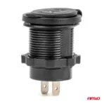 Amio - ΠΡΙΖΑ ΜΕ 2 ΘΥΡΕΣ USB ΚΑΙ ΚΑΠΑΚΙ ΜΑΥΡΗ 12/24V 3.1A ΑΔΙΑΒΡΟΧΗ ΜΕ ΜΠΛΕ LED ΦΩΣ ΕΝΔΕΙΞΗΣ - 1 ΤΕΜ. (04216/AM) - Image 3