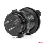 Amio - ΠΡΙΖΑ ΜΕ 2 ΘΥΡΕΣ USB ΚΑΙ ΚΑΠΑΚΙ ΜΑΥΡΗ 12/24V 4.2A ΑΔΙΑΒΡΟΧΗ ΜΕ ΜΠΛΕ LED ΦΩΣ ΕΝΔΕΙΞΗΣ - 1 ΤΕΜ. (04217/AM) - Image 2