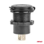 Amio - ΠΡΙΖΑ ΜΕ 2 ΘΥΡΕΣ USB-C ΜΕ ΔΙΑΚΟΠΤΗ ΚΑΙ ΚΑΠΑΚΙ 12/24V ΑΔΙΑΒΡΟΧΗ ΜΕ ΚΟΚΚΙΝΟ LED ΦΩΣ ΜΑΥΡΗ - 1 Τεμ. (04224/AM) - Image 3