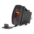Amio - ΠΡΙΖΑ ΜΕ 2 ΘΥΡΕΣ-USB & USB-C ΚΑΙ ΚΑΠΑΚΙ 12/24V QUICK CHARGE 3.0 ΑΔΙΑΒΡΟΧΗ ΜΑΚΡΟΣΤΕΝΟ ΣΧΗΜΑ ΜΑΥΡΗ - 1 Τεμ. (04229/AM)