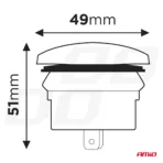 Amio - ΠΡΙΖΑ ΜΕ 2 ΘΥΡΕΣ-USB & USB-C ΚΑΙ ΚΑΠΑΚΙ 12/24V QUICK CHARGE 3.0 ΑΔΙΑΒΡΟΧΗ ΜΑΚΡΟΣΤΕΝΟ ΣΧΗΜΑ ΜΑΥΡΗ - 1 Τεμ. (04229/AM) - Image 4