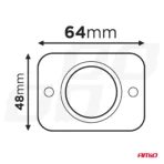 Amio - ΠΡΙΖΑ ΜΕ 2 ΘΥΡΕΣ USB ΚΑΙ ΚΑΠΑΚΙ 12/24V ΑΔΙΑΒΡΟΧΗ ΤΕΤΡΑΓΩΝΟ ΣΧΗΜΑ ΜΕ ΚΟΚΚΙΝΟ LED ΦΩΣ ΜΑΥΡΗ - 1 Τεμ. (04230/AM) - Image 4