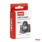 Amio - ΠΡΙΖΑ ΜΕ 2 ΘΥΡΕΣ USB ΚΑΙ ΚΑΠΑΚΙ 12/24V ΑΔΙΑΒΡΟΧΗ ΤΕΤΡΑΓΩΝΟ ΣΧΗΜΑ ΜΕ ΚΟΚΚΙΝΟ LED ΦΩΣ ΜΑΥΡΗ - 1 Τεμ. (04230/AM) - Image 5