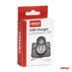 Amio - ΠΡΙΖΑ ΜΕ 2 ΘΥΡΕΣ USB ΚΑΙ ΚΑΠΑΚΙ 12/24V ΑΔΙΑΒΡΟΧΗ ΤΕΤΡΑΓΩΝΟ ΣΧΗΜΑ ΜΕ ΚΟΚΚΙΝΟ LED ΦΩΣ ΜΑΥΡΗ - 1 Τεμ. (04232/AM) - Image 5