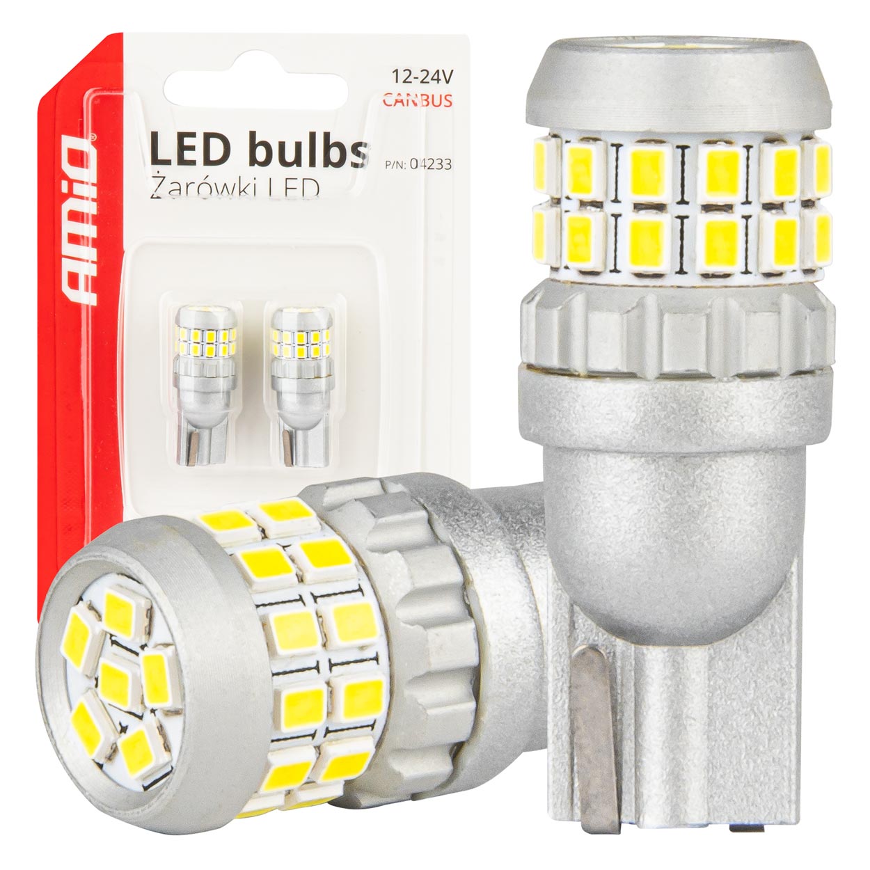 Amio - ΛΑΜΠΑΚΙΑ T10 W5W 12V/24V LED CAN-BUS 30xSMD 2016 ΛΕΥΚΟ 5500K - 2 ΤΕΜ. (04233/AM) Amio - ΛΑΜΠΑΚΙΑ T10 W5W 12V/24V LED CAN-BUS 30xSMD 2016 ΛΕΥΚΟ 5500K - 2 ΤΕΜ. (04233/AM) - Image 1