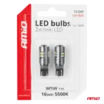 Amio - ΛΑΜΠΑΚΙΑ T10 W5W 12V/24V LED CAN-BUS 16xSMD 2016 ΛΕΥΚΟ ΦΩΣ 5.500K (ΣΕ ΧΡΩΜΑ ΧΡΩΜΙΟΥ) - 2 ΤΕΜ. (04234/AM) - Image 5