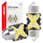 Amio - ΛΑΜΠΑΚΙΑ ΠΛΑΦΟΝΙΕΡΑΣ 31mm 12/24V C5W 5500K 12xSMD 2016 CAN-BUS FESTOON (ΛΕΥΚΟ) - 2 ΤΕΜ. (04235/AM)
