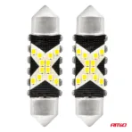 Amio - ΛΑΜΠΑΚΙΑ ΠΛΑΦΟΝΙΕΡΑΣ 36mm 12/24V C5W 5500K 12xSMD 2016 CAN-BUS FESTOON (ΛΕΥΚΟ) - 2 ΤΕΜ. (04236/AM) - Image 2
