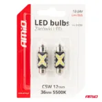 Amio - ΛΑΜΠΑΚΙΑ ΠΛΑΦΟΝΙΕΡΑΣ 36mm 12/24V C5W 5500K 12xSMD 2016 CAN-BUS FESTOON (ΛΕΥΚΟ) - 2 ΤΕΜ. (04236/AM) - Image 5