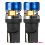 Amio - Λάμπες LED T10 W5W τάση λειτουργίας 12/24V με 5xSMD 3030 Can-bus λευκό φως 5.500K (σε χρώμα μπλε-μαύρο) για Επιβατικά Αυτοκίνητα και Φορτηγά - 2 τεμ. (04240/AM) - Image 2