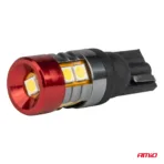 Amio - Λαμπάκια LED CAN Bus Αυτοκινήτου & Φορτηγού τύπου T10 W5W με τάση λειτουργίας 12V/24V 9xSMD 3030 με Λευκό Χρώμα Απόχρωσης 5.500k (Σε χρώμα Κόκκινο-Μαύρο) - 2 Τεμ. (04242/AM) - Image 3