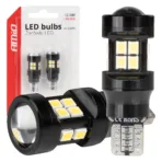Amio - ΛΑΜΠΑΚΙΑ LED T15 W16W 12V/24V LED CAN-BUS 15xSMD 2835 ΛΕΥΚΟ ΦΩΣ 5.500K (ΣΕ ΧΡΩΜΑ ΜΑΥΡΟ) - 2 ΤΕΜ. (04245/AM)