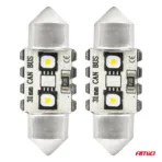 Amio - ΛΑΜΠΑΚΙΑ ΠΛΑΦΟΝΙΕΡΑΣ 31mm 12/24V C5W 5500K 12xSMD 3838 CAN-BUS FESTOON (ΛΕΥΚΟ) - 2 ΤΕΜ. (04247/AM) - Image 2