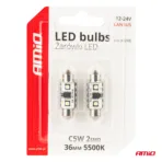 Amio - ΛΑΜΠΑΚΙΑ ΠΛΑΦΟΝΙΕΡΑΣ 36mm 12/24V C5W 5500K 12xSMD 3838 CAN-BUS FESTOON (ΛΕΥΚΟ) - 2 ΤΕΜ. (04248/AM) - Image 5