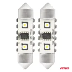 Amio - ΛΑΜΠΑΚΙΑ ΠΛΑΦΟΝΙΕΡΑΣ 39mm 12/24V C5W 5500K 12xSMD 3838 CAN-BUS FESTOON (ΛΕΥΚΟ) - 2 ΤΕΜ. (04249/AM) - Image 2