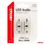 Amio - ΛΑΜΠΑΚΙΑ ΠΛΑΦΟΝΙΕΡΑΣ 39mm 12/24V C5W 5500K 12xSMD 3838 CAN-BUS FESTOON (ΛΕΥΚΟ) - 2 ΤΕΜ. (04249/AM) - Image 5
