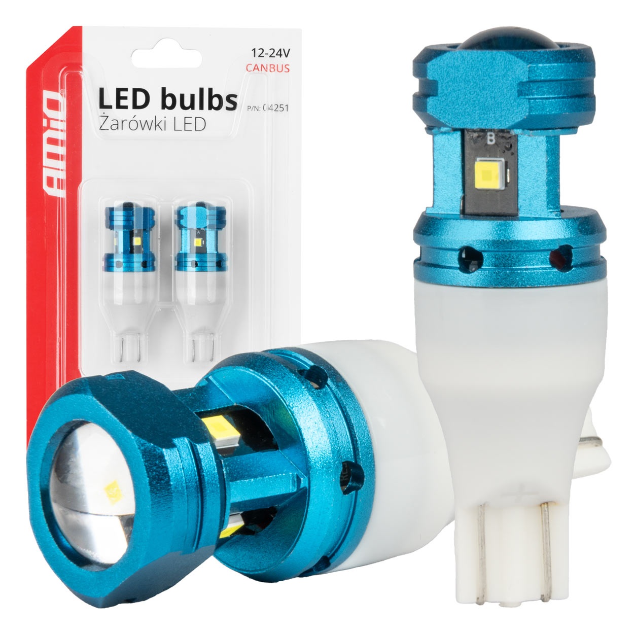 Amio - Λάμπες LED CANBUS T15 (W16W) 4SMD 1860XS Λευκή 6000K 12V/24V για Φώτα Όπισθεν Amio - Λάμπες LED CANBUS T15 (W16W) 4SMD 1860XS Λευκή 6000K 12V/24V για Φώτα Όπισθεν, Πινακίδας & Χώρου Αποσκευών - 2τεμ. (04251/AM) - Image 1