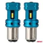 Amio - Λάμπες LED Αυτοκινήτου LED CANBUS 1157 BAY15D P21/5W 4SMD 1860 6000K Λευκή – Universal 12V/24V - 2 Τεμ. (04253/AM) - Image 2