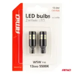 Amio - ΛΑΜΠΑΚΙΑ T10 W5W 12V/24V LED CAN-BUS 13xSMD 3030 ΛΕΥΚΟ 5500K - 2 ΤΕΜ. (04259/AM) - Image 5