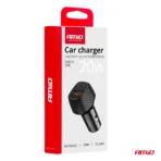 Amio - ΦΟΡΤΙΣΤΗΣ ΑΝΑΠΤΗΡΑ ΜΕ 2 ΘΥΡΕΣ USB-A QUICK CHARGE+USB-C 20W ΜΑΥΡΟ - 1 Τεμ. (04282/AM) - Image 5
