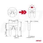 Amio - Ασφάλειες Mini Blade (Μαχαιρωτές) με LED Ένδειξη Καμένης Ασφάλειας & Εργαλείο Αφαίρεσης για Άμεσο Έλεγχο Ηλεκτρικού Κυκλώματος OE - 10 Τεμ. (04340/AM) - Image 5