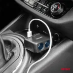 Amio - ΑΝΤΑΠΤΟΡΑΣ ΑΝΑΠΤΗΡΑ 12/24V 100W ΜΑΥΡΟΣ/2 ΘΕΣΕΙΣ/1xUSB-A+1xUSB-C/ΠΕΡΙΣΤΡΟΦΗ 180 ΜΟΙΡΩΝ - 1 ΤΕΜ. (04357/AM) - Image 2