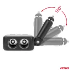 Amio - ΑΝΤΑΠΤΟΡΑΣ ΑΝΑΠΤΗΡΑ 12/24V 100W ΜΑΥΡΟΣ/2 ΘΕΣΕΙΣ/1xUSB-A+1xUSB-C/ΠΕΡΙΣΤΡΟΦΗ 180 ΜΟΙΡΩΝ - 1 ΤΕΜ. (04357/AM) - Image 4