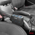 Amio - ΑΝΤΑΠΤΟΡΑΣ ΑΝΑΠΤΗΡΑ 12/24V 100W ΜΑΥΡΟΣ/3 ΘΕΣΕΙΣ/2xUSB-A /ΚΟΥΜΠΙ ON-OFF/ΕΝΔΕΙΞΗ LED/ΚΑΛΩΔΙΟ 70cm - 1 Τεμ. (04363/AM) - Image 2