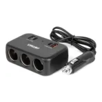Amio - ΑΝΤΑΠΤΟΡΑΣ ΑΝΑΠΤΗΡΑ 12/24V 120W ΜΑΥΡΟΣ/3 ΘΕΣΕΙΣ/1xUSB-A+1xUSB-C QC 4.0 ΤΑΧΕΙΑΣ ΦΟΡΤΙΣΗΣ/ΚΑΛΩΔΙΟ 80cm - 1 Τεμ. (04365/AM)