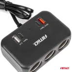 Amio - ΑΝΤΑΠΤΟΡΑΣ ΑΝΑΠΤΗΡΑ 12/24V 120W ΜΑΥΡΟΣ/3 ΘΕΣΕΙΣ/1xUSB-A+1xUSB-C QC 4.0 ΤΑΧΕΙΑΣ ΦΟΡΤΙΣΗΣ/ΚΑΛΩΔΙΟ 80cm - 1 Τεμ. (04365/AM) - Image 6