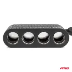 Amio - ΑΝΤΑΠΤΟΡΑΣ ΑΝΑΠΤΗΡΑ 12/24V 120W ΜΑΥΡΟΣ - 4 ΘΕΣΕΙΣ - 2xUSB-A + 1xUSB-C - ΚΑΛΩΔΙΟ 80cm - 1 Τεμ. (04367/AM) - Image 3