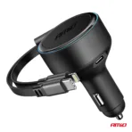 Amio - ΦΟΡΤΙΣΤΗΣ ΑΝΑΠΤΗΡΑ 12/24V ΜΕ 1ΘΥΡΑ USB-C 60W ΤΑΧΕΙΑΣ ΦΟΡΤΙΣΗΣ ΜΕ ΕΝΣΩΜΑΤΩΜΕΝΟ ΚΑΛΩΔΙΟ USB C+APPLE LIGHTING - 1 Τεμ. (04370/AM) - Image 3