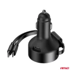 Amio - ΦΟΡΤΙΣΤΗΣ ΑΝΑΠΤΗΡΑ 12/24V ΜΕ 1ΘΥΡΑ USB-C 60W ΤΑΧΕΙΑΣ ΦΟΡΤΙΣΗΣ ΜΕ ΕΝΣΩΜΑΤΩΜΕΝΟ ΚΑΛΩΔΙΟ USB C+APPLE LIGHTING - 1 Τεμ. (04370/AM) - Image 5