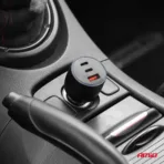 Amio - ΦΟΡΤΙΣΤΗΣ ΑΝΑΠΤΗΡΑ 12/24V ΜΕ 3 ΘΥΡΕΣ 2xUSB-C/1xUSB-A 95W 5V/3A ΤΑΧΕΙΑΣ ΦΟΡΤΙΣΗΣ ΑΛΟΥΜΙΝΙΟ/ΜΑΥΡΟΣ - 1 Τεμ. (04371/AM) - Image 2