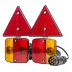 Amio – Φανάρια Τρέιλερ Μαγνητικά 12V με 7-PIN ISO & Ανακλαστικά Τρίγωνα για Ασφαλή Σήμανση & Ορατότητα – 2 Τεμ. (02095/AM)