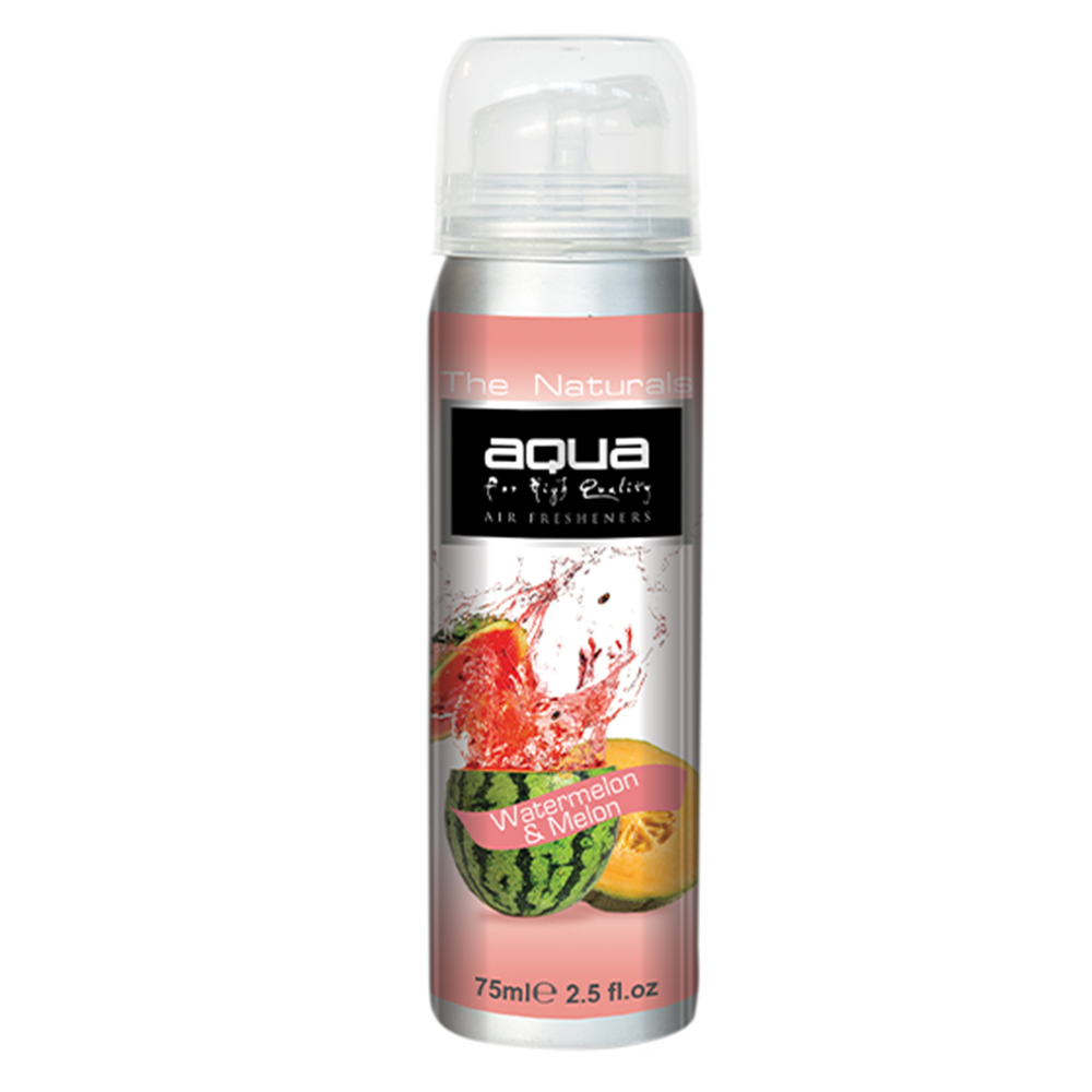 Aqua - ΑΡΩΜΑΤΙΚΟ ΑΥΤΟΚΙΝΗΤΟΥ ΣΕ ΣΠΡΕΙ (SPRAY) ΜΕ ΑΡΩΜΑ ΚΑΡΠΟΥΖΙ & ΠΕΠΟΝΙ FRUITS SERIES 75ml AQUA - 1 TEM. (10-658/AQ) Aqua - ΑΡΩΜΑΤΙΚΟ ΑΥΤΟΚΙΝΗΤΟΥ ΣΕ ΣΠΡΕΙ (SPRAY) ΜΕ ΑΡΩΜΑ ΚΑΡΠΟΥΖΙ & ΠΕΠΟΝΙ FRUITS SERIES 75ml AQUA - 1 TEM. (10-658/AQ) - Image 1