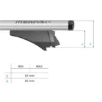 ΜΠΑΡΕΣ ΟΡΟΦΗΣ ΑΛΟΥΜΙΝΙΟΥ BLADE XL SILVER 130cm ΜΕ ΑΚΡΑ ALFA HIGH ΓΙΑ FLUSH / STANDARD RAILS MENABO - 2 ΤΕΜ. - Image 5