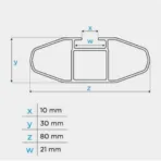 ΜΠΑΡΕΣ ΟΡΟΦΗΣ ΑΛΟΥΜΙΝΙΟΥ BLADE L SILVER 127cm ΜΕ ΑΚΡΑ ALFA HIGH ΓΙΑ FLUSH / STANDARD RAILS MENABO - 2 ΤΕΜ. - Image 6