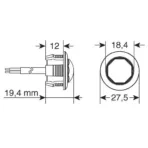 ΦΩΣ ΟΓΚΟΥ 12/24V LED ΛΕΥΚΟ ΣΤΡΟΓΓΥΛΟ 19,5mm 1ΤΕΜ. - Image 2