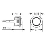 ΦΩΣ ΟΓΚΟΥ 12/24V LED ΠΟΡΤΟΚΑΛΙ ΣΤΡΟΓΓΥΛΟ 19,5mm 1ΤΕΜ. - Image 2