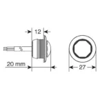 ΦΩΣ ΟΓΚΟΥ ΦΟΡΤΗΓΟΥ 1SMD LED ΛΕΥΚΟ 12/24V 18mm F-16 1ΤΕΜ. - Image 2