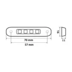 ΦΩΣ ΟΓΚΟΥ ΦΟΡΤΗΓΟΥ 4LED ΠΟΡΤΟΚΑΛΙ 12/24V 70x16x11mm ΑΔΙΑΒΡΟΧΟ 1ΤΕΜ. - Image 2