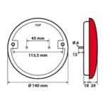 ΦΩΣ ΦΟΡΤΗΓΟΥ ΠΙΣΩ 12/24V 14LED ΚΟΚΚΙΝΟ ΣΤΡΟΓΓΥΛΟ 140mm 1ΤΕΜ. - Image 3