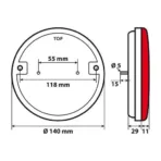ΦΩΣ ΦΟΡΤΗΓΟΥ ΠΙΣΩ 12/24V O-LED 29LED 3 ΧΡΗΣΕΩΝ ΣΤΡΟΓΓΥΛΟ 140mm 1ΤΕΜ. - Image 5