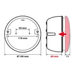 ΒΑΣΗ ΠΛΑΣΤΙΚΗ ΓΙΑ ΦΩΣ ΦΟΡΤΗΓΟΥ ΣΤΡΟΓΓΥΛΟ 140mm 1ΤΕΜ. - Image 2