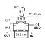 ΔΙΑΚΟΠΤΗΣ ΑΕΡΟΠΟΡΙΚΟΥ ΤΥΠΟΥ 2 ΘΕΣΕΩΝ 12,2mm 12V 20A ΜΕ LED ΜΠΛΕ - Image 3