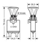ΔΙΑΚΟΠΤΗΣ PUSH-PULL 14,2mm 12/24V 50A ΜΕ ΚΟΚΚΙΝΟ LED - Image 2