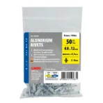 ΠΡΙΤΣΙΝΙΑ ΑΛΟΥΜΙΝΙΟΥ 4,8x12mm (ΒΑΘΟΣ ΤΡΥΠΑΣ 2-6mm/ ΕΣΩΤΕΡΙΚΗ ΔΙΑΜΕΤΡΟ 5,3mm) ΛΕΥΚΑ 50ΤΕΜ - Image 5